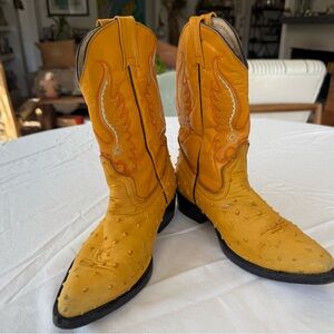 Vaquero Ostrich Leather cowboy boots. women's 4.5/5 youth 3/3.5